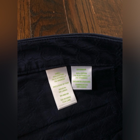 Lilly Pulitzer Women’s 2 Navy Blue Lattice Textured Skinny Ankle Pants - Picture 6 of 12